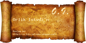 Orlik István névjegykártya